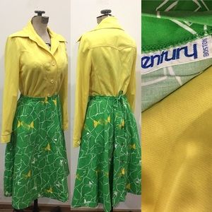Vintage Green and Yellow Skirt
